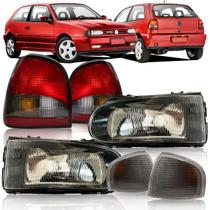 Farol Máscara Negra Gol Bola 95 96 97 98 99 G2 + Piscas + Lanternas Fumê Farol Máscara Negra Gol Bola 95 96 97 98 99 G2 + Piscas + Lanternas Fumê