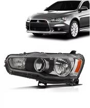 Farol Mascara Negra Mitsubishi Lancer 2011 a 2017 Esquerdo Farol Mascara Negra Mitsubishi Lancer 2011 a 2017 Esquerdo
