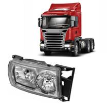 Farol Máscara Negra Para Caminhão Scania S5 Lado Esquerdo