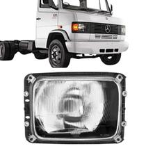 Farol MB Cara Chata 709 712 1995 Ate 1999 LD H4 Refletor Alto e Baixo Lente Vidro Refletor e carcaça em termoplástico 6888207561
