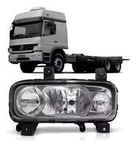 Farol Mercedes Atego 2428 1728 2425 Lente Lisa Esquerdo