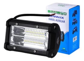 Farol Milha Auxiliar 24led 72w 9v60v Retangulo Offroad 6500k