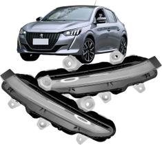 Farol Milha Auxiliar DRL Peugeot 208 20 21 22 23 24 Daylight Com Led Carcaça Branca Par 2pçs