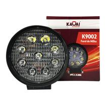 Farol milha auxiliar led parachoque e spoiler redondo 27w