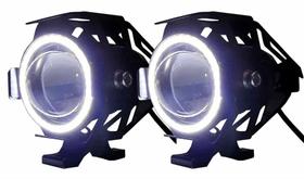 Farol Milha Auxiliar Led U7 15w Angel Eye Branco Par