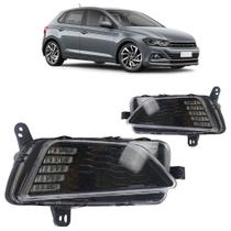 Farol Milha Auxiliar Polo 2017 Drl Lente Lisa Acrílico Carcaça Preta Farol Milha Auxiliar Polo 2017 Drl Lente Lisa Acrílico Carcaça Preta
