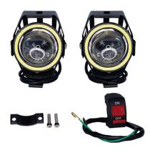 Farol Milha Lacflex U7-10W 12-65V Com Angel Eyes + Interruptor