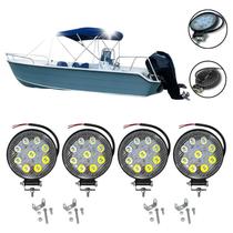 Farol Milha Led Auxiliar Barco 12/24V 6000k 27W 4 Unidades
