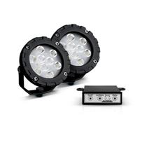 Farol Milha Led Redondo Aluminio 12V/24V 60W Carro Caminhao Deal Uso Em Sinalizacao Veiculos Oficiais Off Road Tunning Industrial Naval