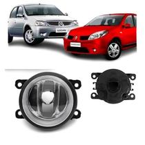 Farol Milha Logan e Sandero Duster Vidro H8 Prata