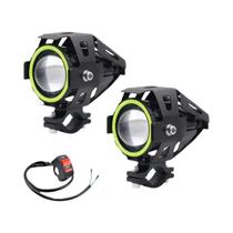 Farol Mini LED Angel Eye Para Motocicleta 2x Lâmpada Auxiliar De Direção, Luz Frontal Para ATV E Farol Mini LED Angel Eye Para Motocicleta 2x Lâmpada Auxiliar De Direção, Luz Frontal Para ATV E