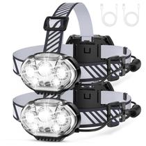 Farol MIOISY recarregável de alto lúmen, 5 LED, impermeável, pacote com 2 unidades Farol MIOISY recarregável de alto lúmen, 5 LED, impermeável, pacote com 2 unidades