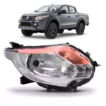 Farol mitsubishi l200 triton 2017 até 2023 cromado pisca ambar
