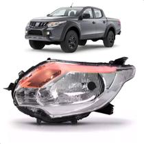 Farol mitsubishi l200 triton 2017 até 2023 cromado pisca ambar