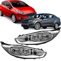 Farol New Fiesta 2013 2014 2015 2016 Máscara Cromado