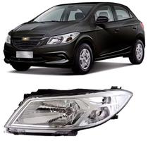 Farol onix prisma 2013 2014 2015 2016 cromado esquerdo