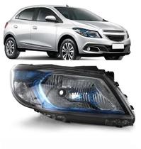 Farol onix prisma lt ltz joy 2013 a 2019 mascara negra com moldura azul ld