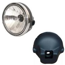 Farol Optico Completo para Moto Ybr 125 Factor K/E/ED 09/16 - Aro Cromado (sem Lampada)