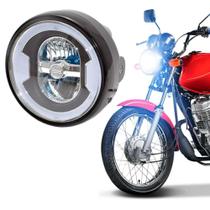 Farol p/ moto honda cg 150 titan c/ lampada de led - Leds Importadora