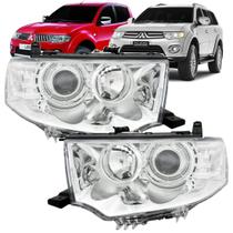 Farol Pajero Dakar e L200 2009 A 2015 Cromado