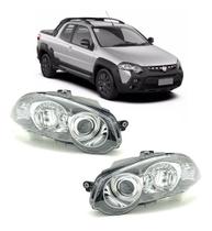 Farol palio locker 09/ foco crom aro preto par