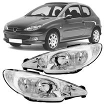 Farol peugeot 206 03/10 liso simples par
