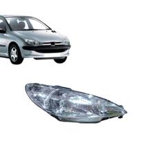 Farol Peugeot 206 1998 a 2002 Cromado Raiado Direito