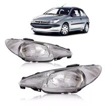 Farol Peugeot 206 98 99 00 01 02 03 Foco Simples Lente Frisda Lado Direito Regulagem Elétrica Sem Motor Marca Tyc
