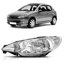Farol Peugeot 206 E 206 Sw Ano 00 Ao 06 Foco Simples Liso