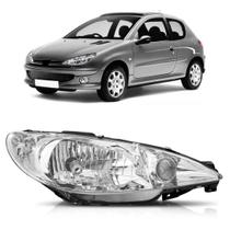 Farol Peugeot 206 E 206 Sw Ano 00 Ao 06 Foco Simples Liso