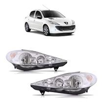 Farol Peugeot 207 2008 2009 2010 2011 2012 2013 Cromado Par