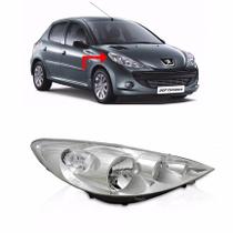 Farol Peugeot 207 2009/10/11/12/13/14 Cromado - Lado Direito Farol Peugeot 207 2009/10/11/12/13/14 Cromado - Lado Direito