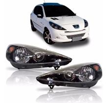 Farol Peugeot 207 Hoggar 2009 10 11 12 13 2014 Mascara Negra