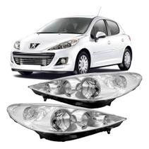 Farol peugeot 207 par 2008 2009 2010 2011 2012 cromado Farol peugeot 207 par 2008 2009 2010 2011 2012 cromado