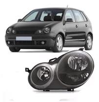 Farol polo 2003 2004 2005 2006 mascara negra esquerdo Farol polo 2003 2004 2005 2006 mascara negra esquerdo
