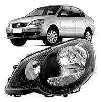 Farol polo 2007 2008 2009 2010 2011 2012 2013 2014 2015 lado esquerdo mascara negra