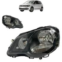 Farol polo 2007 2008 2009 2010 a 2014 mascara negra esquerdo
