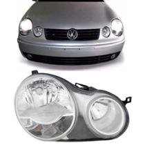 Farol polo hatch sedan 2003 04 05 2006 máscara cromada le