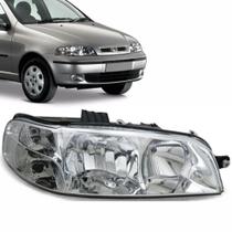 Farol Principal Foco Duplo Máscara Cromada com Carcaça Preta Palio Siena Strada Palio Weekend Todos G2 2001 até 2007