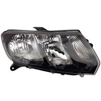 Farol Principal Foco Duplo Máscara Negra Friso Preto Lado Direito Logan e Sandero 2014 até 2019 Farol Principal Foco Duplo Máscara Negra Friso Preto Lado Direito Logan e Sandero 2014 até 2019