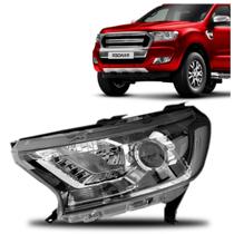 Farol Ranger 2016 2017 2018 Elétrico Com Motor Com Projetor Cromado