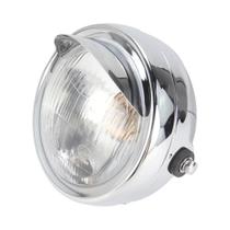 Farol Redondo Retro Universal De 35W Cromado Para Motocicletas Yamaha, Suzuki, Harley, Honda CG125, Farol Redondo Retro Universal De 35W Cromado Para Motocicletas Yamaha, Suzuki, Harley, Honda CG125,