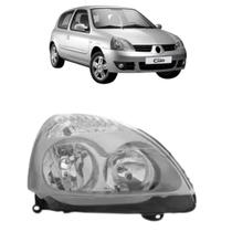 Farol Renault Clio 2003 Á 2012 Máscara Cinza Foco Duplo Farol Renault Clio 2003 Á 2012 Máscara Cinza Foco Duplo