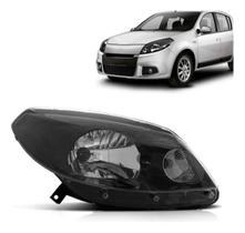 Farol Renault Sandero 2012 2013 2014 Manual Máscara Negra Farol Renault Sandero 2012 2013 2014 Manual Máscara Negra