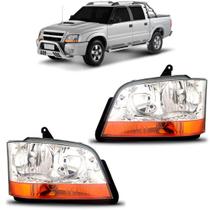 Farol S10 2003 A 2004 Cromado Pisca Ambar