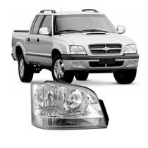 Farol S10 Blazer Pitbull 2001/2011 M. Cromada Pisca Cristal Direito