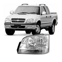 Farol S10 Blazer Pitbull 2001/2011 M. Cromada Pisca Cristal Esquerdo