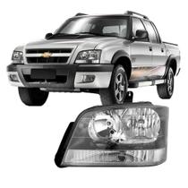 Farol S10 Blazer Pitbull 2001/2011 Mascara Cinza Esquerdo