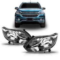 Farol s10 trailblazer 2017 2018 2019 eletrico com motor com led friso cromado Farol s10 trailblazer 2017 2018 2019 eletrico com motor com led friso cromado