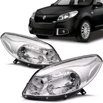 Farol Sandero 2012 2013 2014 Cristal Renault